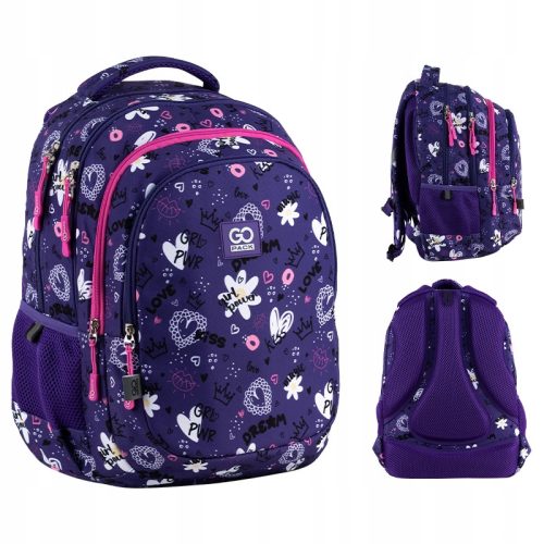 GoPack GO25-162M-3 Stylish and Spacious School Backpack for Girls