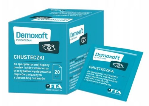 Demoxoft Plus Clean Eyelid & Periocular Skin Cleansing Wipes - 20 Sachets