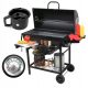  Charcoal grill GARDEN barrel PORTABLE ON WHEELS with cover large solid