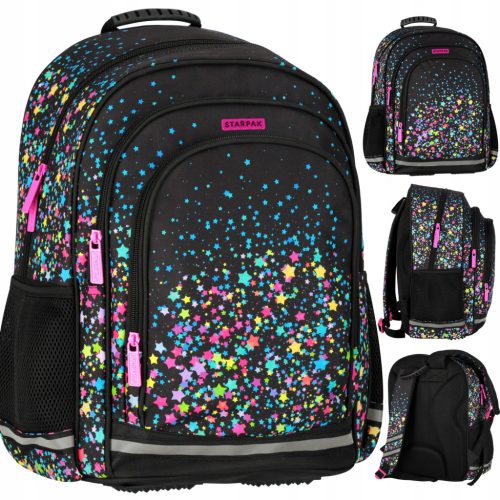 Starpak Galaxy Stars School Backpack with Reflective Straps for Safety and Comfort