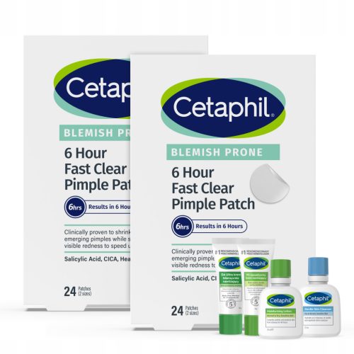 Cetaphil 6 Hour Pimple Patch Set with Bonus Mini EM+MD+PS+DA for Sensitive Skin