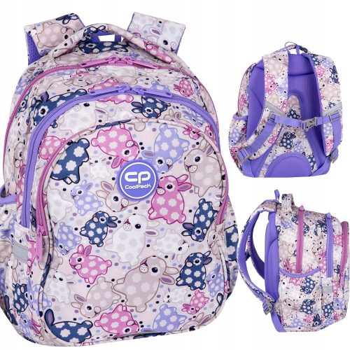 Coolpack Jerry School Backpack for Girls 1-3 Grade, White Bunny Design
