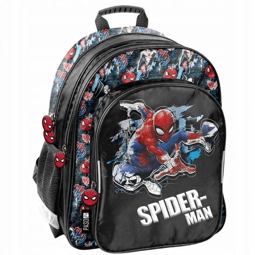 Spiderman School Backpack by PASO for Grades 1-3 - Lightweight and Comfortable