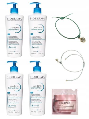 Bioderma Atoderm Ultra-Nourishing Cream Family Pack 4x 500ml with Free Bracelets