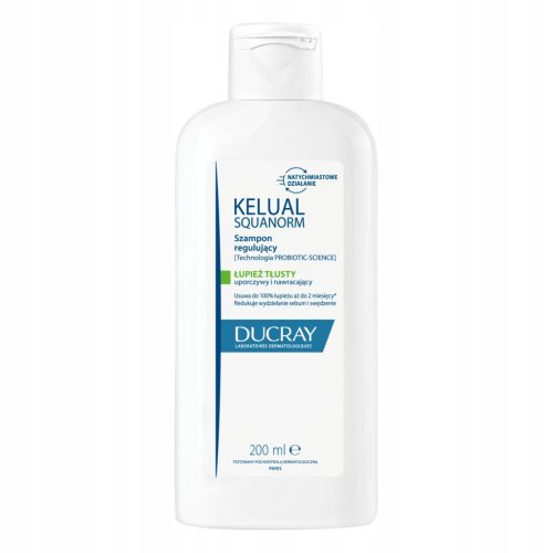 DUCRAY KELUAL Squanorm Anti-Dandruff Shampoo for Oily Dandruff, 200ml