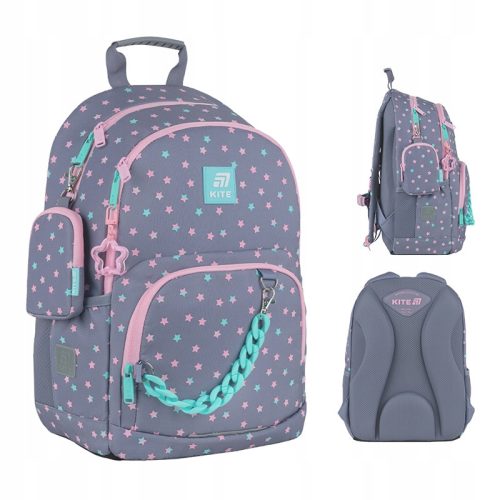 Charming Kite K25-585M-2 School Backpack for First-Grade Girls with Polka Dots