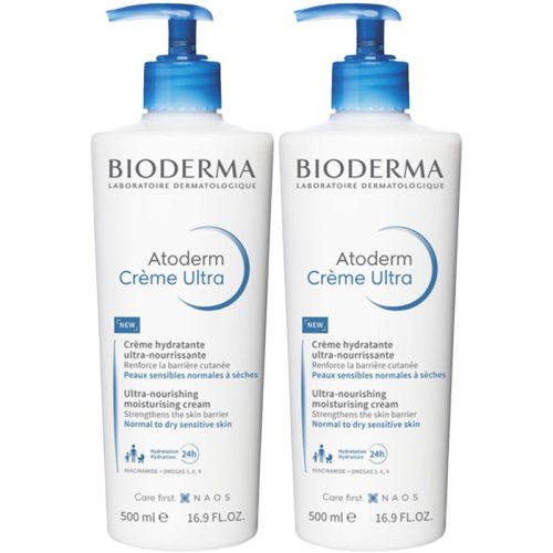 2-Pack Bioderma Atoderm Ultra Moisturizing Face & Body Cream 500ml