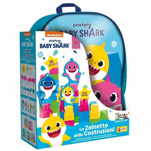 Lisciani Baby Shark Backpack with Baby Blocks PINGFONG, 36 Pieces Set - 83770