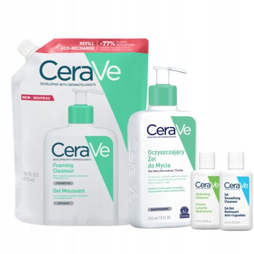 CeraVe Skin Care Set for Normal to Oily Skin: Cleansers & Moisturizing Creams