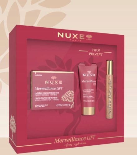 NUXE Merveillance LIFT Night Cream Set: Night Cream 50 ml, Lifting Cream 15 ml, Roll-On Oil 8 ml