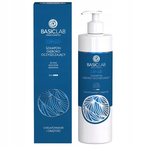 BasicLab Deep Cleansing Shampoo with 3% PHA, Urea, and Arginine, Chelating & Volumizing, 300ml