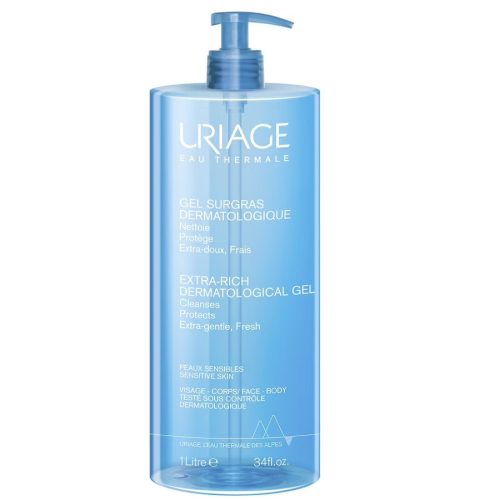 Uriage Extra-Rich Surgras Dermatological Gel for Sensitive Skin - Face & Body Cleanser