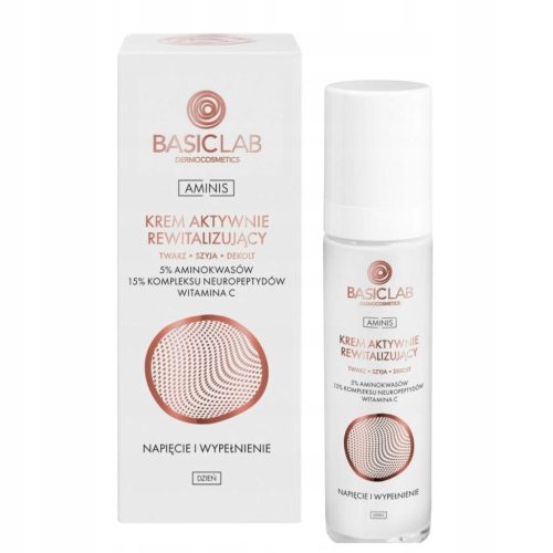 BasicLab Revitalizing Day Cream for Face, Neck & Décolleté with 5% Amino Acids, 50ml