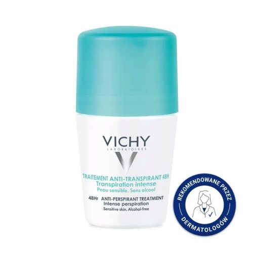 Vichy 48-Hour Anti-Perspiration Deodorant for Sensitive Skin, 50ml Roll-On