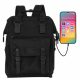 Himawari Stylish School Backpack with Laptop Compartment & USB Port - Black