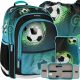 Complete Starpak School Set: Backpack, Shoe Bag & Empty Pencil Case - Football Theme