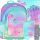 Starpak 3-Piece School Set with Ombre Doggy & Kitty Designs: Backpack, Shoe Bag & Pencil Case