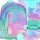 Starpak Ombre Kitty 3-Piece School Set: Backpack, Shoe Bag, & Pencil Case