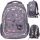 Multi-Compartment School Backpack with Holographic Ultraviolet Cats Design