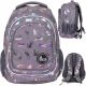 Multi-Compartment School Backpack with Holographic Ultraviolet Cats Design