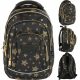 Stylish Black School Backpack with Golden Stars for Girls - 26L