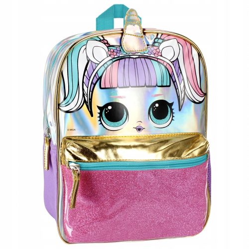 Dazzling Lilac LOL Backpack with Glitter Pocket and Bottle Holder