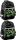 2-Pack Paso Game Dual Compartment School Backpacks, Black-Green 41x28x18cm