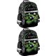 2-Pack Paso Game Dual Compartment School Backpacks, Black-Green 41x28x18cm