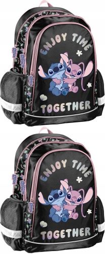 Disney Stitch Dual-Compartment School Backpack by Paso, Black