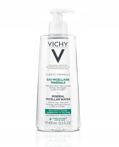 VICHY Purete Thermale Mineral Micellar Water for Oily & Combination Skin, 400ml
