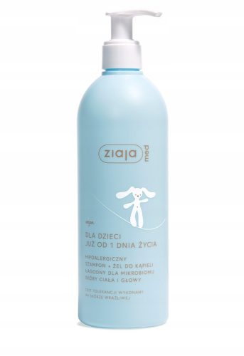 Hypoallergenic Shampoo and Bath Gel for Sensitive Skin - 400ml - Vegan and Natural