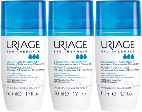 3-Pack Uriage Eau Thermale Antiperspirant Roll-on 50ml - Effective Sweat Protection