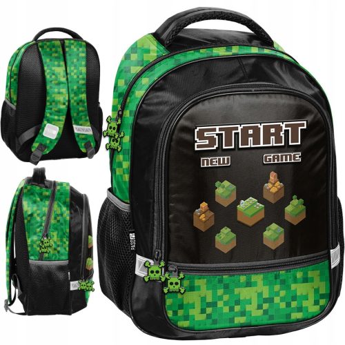 PASO Minecraft School Backpack for Boys, Grades 1-3 - Comfort, Durability & Safety