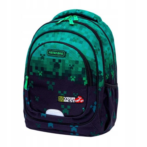 Minecraft-Inspired 'Do Your Best' 20L Backpack with Green Pixel Design