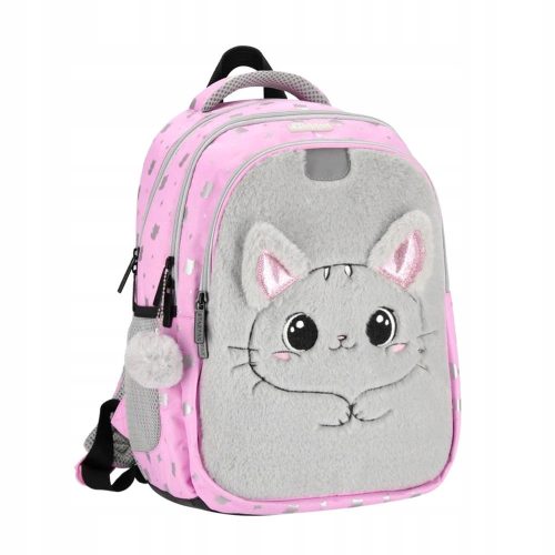 Starpak Plush Kitty School Backpack with Adjustable Straps and Reflective Safety Strips
