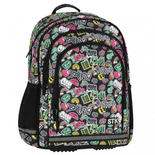 Durable School Backpack with Reflective Strips and Ergonomic Design
