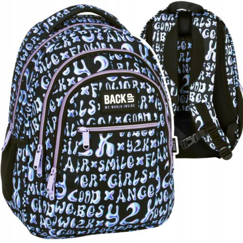 BackUP 26L Youth School Backpack with Holographic Text Design