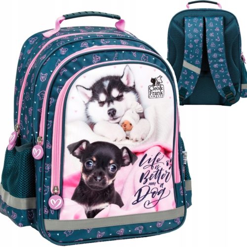 CLEO & FRANK Puppies Themed School Backpack – Cute and Functional