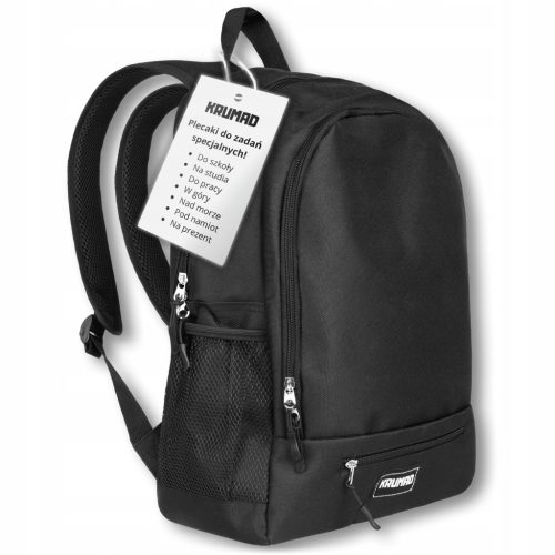 KRUMAD Stylish & Spacious Black Backpack for School, College, and Trips