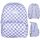 Chic Youth School Backpack: Purple Plaid Hearts Design for Stylish Girls