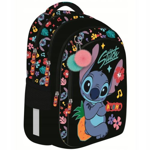 St.Right BPL58 STITCH BLACK ALOHA 4-Compartment School Backpack