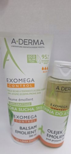 A-Derma Exomega Control Emollient Balm and Shower Oil Set 200ml + 100ml