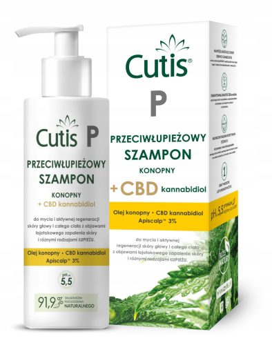 Cutis P Anti-Dandruff CBD Hemp Shampoo, 150ml for Scalp and Hair Care