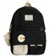 Stylish Black School Backpack with Daisy Design - Versatile & Durable