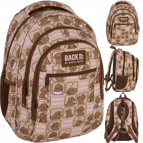 Fluffy Puppy Youth School Backpack for Girls with Cute Dog Design