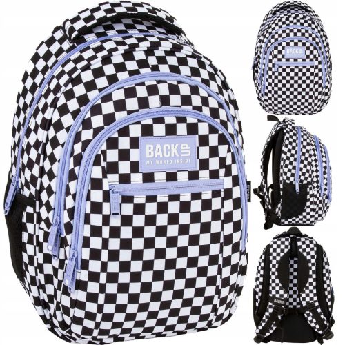 Youth School Backpack for Girls with Classic Checkered Design