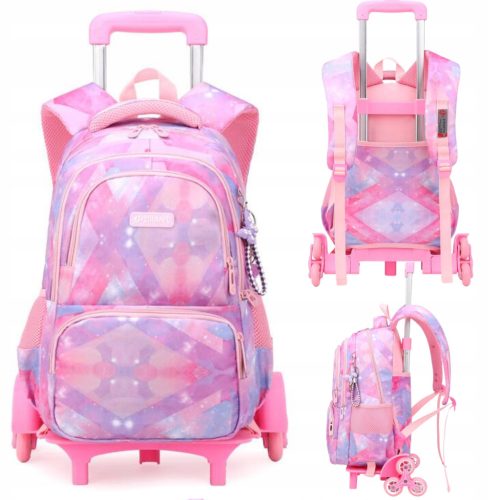 Purple Rolling Backpack for School - Versatile & Durable 2-in-1 Design