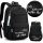 Durable Multi-Compartment Black School Backpack for Grades 1-3