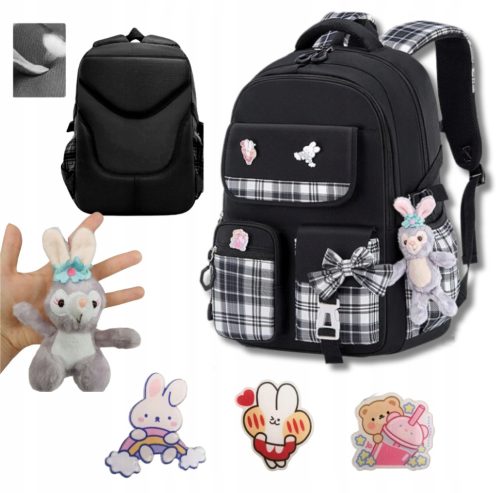 Multi-Functional Black School Backpack for Girls