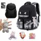 Multi-Functional Black School Backpack for Girls